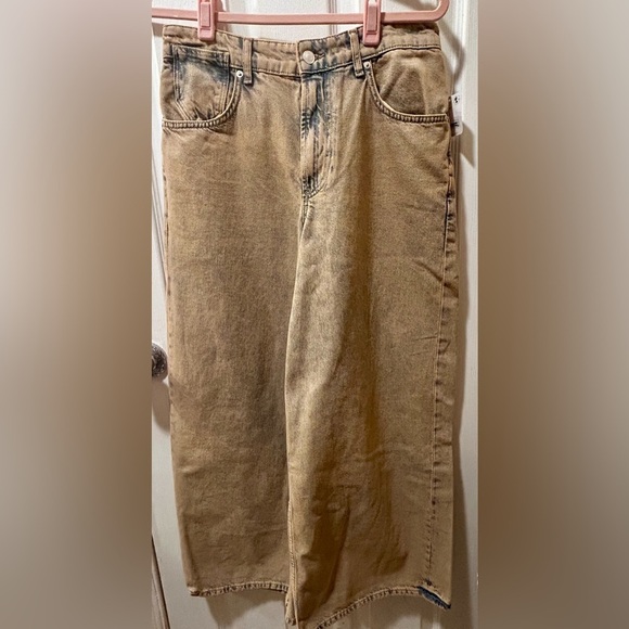 NWT We The Free Waterfalls Baggy Wide-Leg Jeans in Cowboy Khaki 28 S - Picture 5 of 12